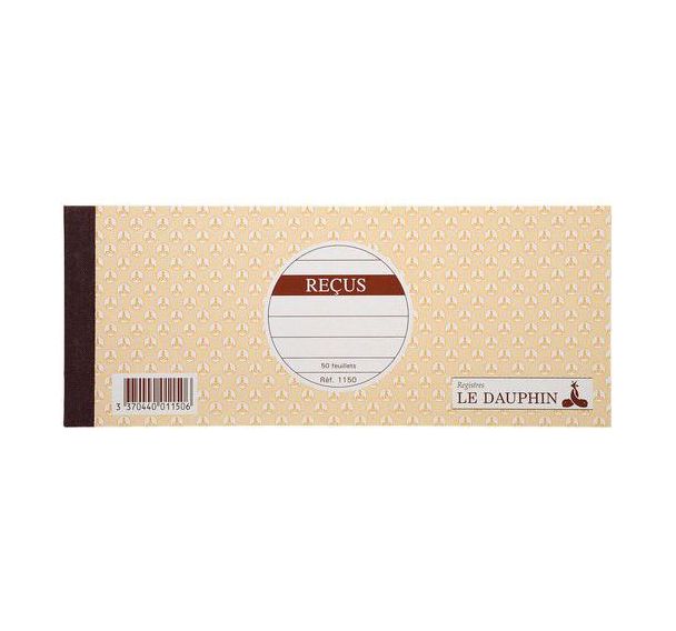 Lot De 10 Carnets à Souche Reçus Avec TVA - Format 105x210 Mm - 50 Feuillets Par Carnet