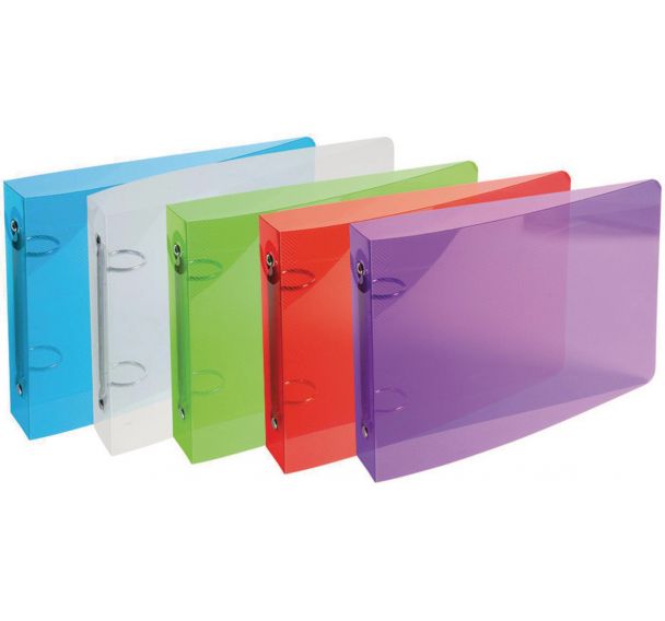 Lot De 2 Classeurs A5 à 2 Anneaux - Couleurs Pastel Bleu Et Vert - Pour Fiches Bristol, Documents