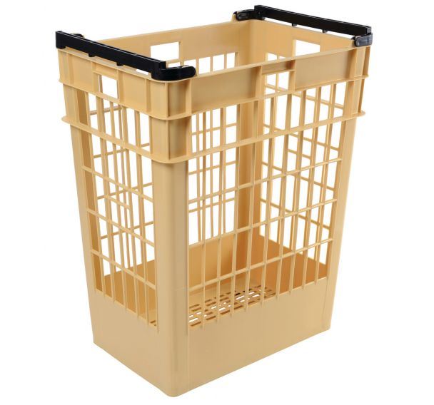 Manne à Pain Compacte Beige 120 Litres PEHD | Emboîtable, Empilable - Fond Plein, Parois Ajourées Pour Baguettes