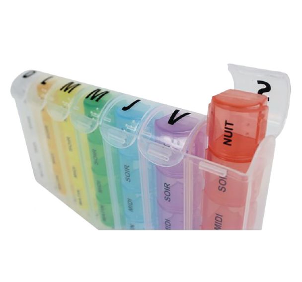 Pilulier Semainier Multicolore - 7 Jours - Pratique Pour Les Médicaments