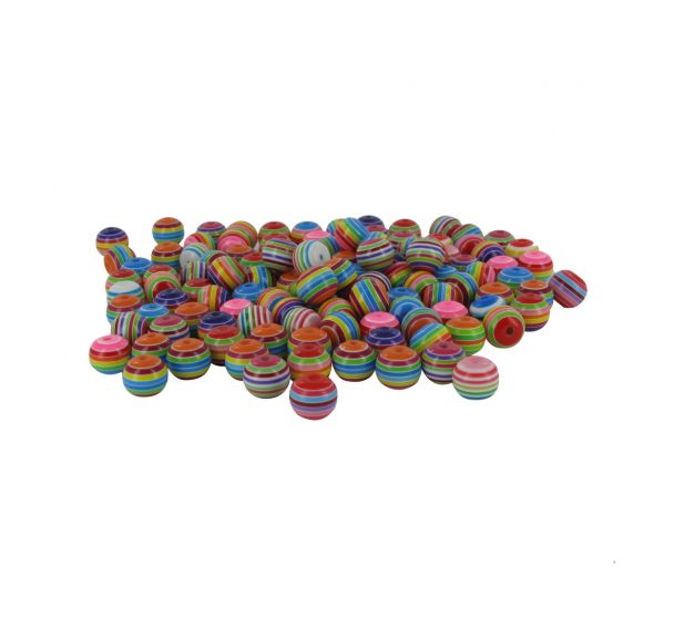 Lot De 200 Perles Acryliques à Gros Trou 12 Mm - Trou 6 Mm, Multicolores, Pour Bijoux DIY Et Tresses - 10