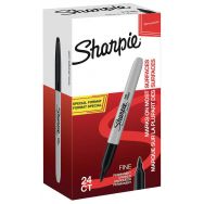 24 Value pack 20+4 - Marqueurs permanents Noir Sharpie pointe ogive