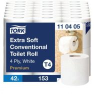 42 rouleaux Papier toilette Tork traditionnel extra doux 4 plis Blanc