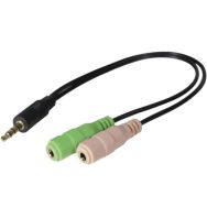 Adaptateur micro + casque stéréo PC99 vers Jack 3,5mm 4 points CTIA