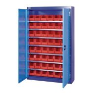 Armoire 60 bacs 2 ptes batt 1000x300x1950 mm Bleu pigeon/Bleu clair