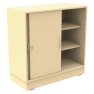 Armoire Octet portes coulissantes beige sur socle panneau