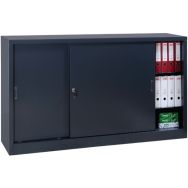 Armoire à monter avec portes coulissantes - Basse - Largeur 160 cm - Manutan