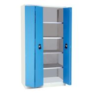 Armoire à portes pliantes haute 100 x 195 x 50 cm Bleu/gris