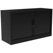 Armoire à rideaux - Avec plateau supérieur - Noir
