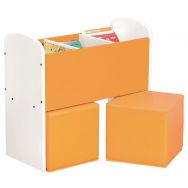 Bac à livres et poufs Confetti