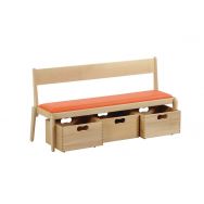 Banc Lili avec dossier et bacs, T2