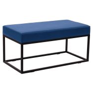 Banc Nova 90 cm assise simili cuir structure métal