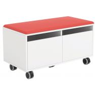 Banc modulaire avec espace de rangement rouge
