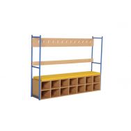 Banc vestiaire Malice avec rangement chaussures et porte-manteaux