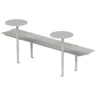 Banquette Banco avec tablettes 250 cm acier