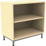 Bibliothèque Octet coloris beige sur socle tube gris RAL 9006