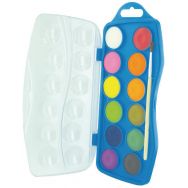 Boite de peinture de 12 pastilles 25 mm+pinceau et palette