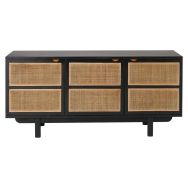 Buffet Calvi pin massif finition noire