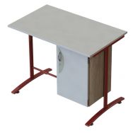 Bureau Quiétub pieds dégagement latéral caisson 1 porte