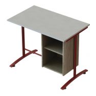 Bureau Quiétub pieds dégagement latéral caisson 1 tablette
