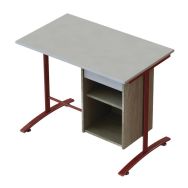 Bureau Quiétub pieds dégagement latéral caisson 1 tiroir
