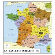 Carte de France 13 régions double face