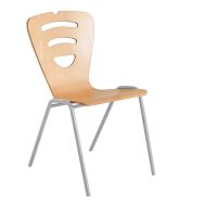 Chaise 4 pieds coque bois teinté Jimy