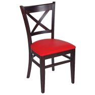 Chaise Dona structure hêtre massif - assise tissu PVC - dossier bois