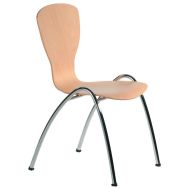 Chaise Gladys sans accoudoirs - 4 pieds - Acier chromé