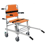 Chaise portoir évacuation/transfert orange 159 Kgs - 4 roues -orange