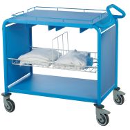 Chariot de change GM bleu côtés plein avec étagère intermédiaire-Bleu