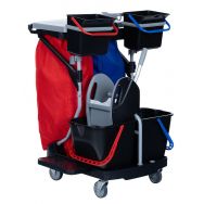 Chariot de lavage avec presse couvercle et sac plastifié - 2 seaux 4 L