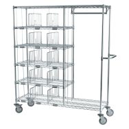 Chariot distribution du linge individuel 15 casiers + penderie 610mm
