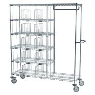 Chariot distribution du linge individuel 15 casiers + penderie 900mm
