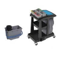 Chariot entretien ECO-MATIC 1 avec kit seaux et cône de lavage