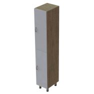 Colonne salle de bains Quiétub Tabac/Gris pied 9006 alu
