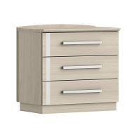 Commode 3 tiroirs Aubance sur socle, acacia crème