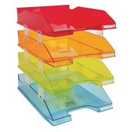 Corbeille à courrier Combo coloris assortis transparents - Exacompta
