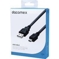 Cordon USB 2.0 Type-A - mini USB B noir - 1,5 m DACOMEX