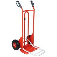 Diable acier bav. fixe/repliable tablier incurvé increvable F:250 kg