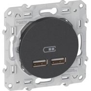 Double chargeur usb 2.1 A - Anthracite - Odace