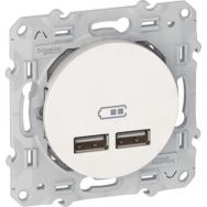 Double chargeur usb 2.1 A - blanc - Odace