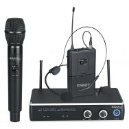 Double récepteur UHF et 3 micros main/serre-tête/cravate DR20UHF-HB - Ibiza