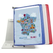Ensemble pupitre A4 10 poches patriotique bleu blanc rouge