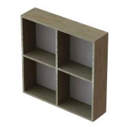 Etagère murale Quiétub 4 cases Tabac/Gris