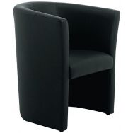 Fauteuil Pio 1 place - similicuir noir - Linea Fabbrica