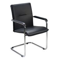 Fauteuil Rumba pied luge simili cuir Noir