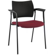 Fauteuil visiteur Tendance piètement noir dossier polypro