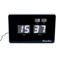Horloge LED blanche boitier métal 38 x 25 x 2,5 cm