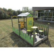 Jeu d'extérieur Cabane Robinson modèle avec terrasse et morpion scellemt direct